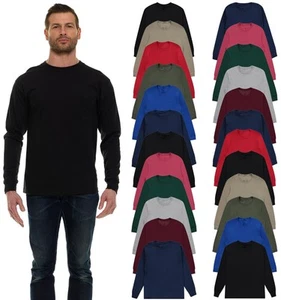 BILLIONHATS Mens Long Sleeve Colorful T-Shirts , Crew Neck Bulk Tees for Men - Picture 1 of 22