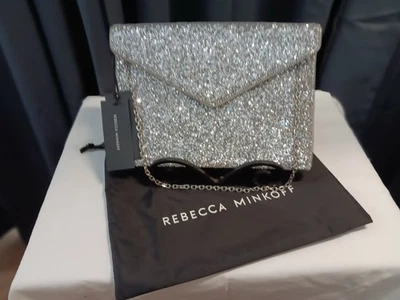 Rebecca Minkoff Silver Disco Ball Leo Clutch w Chain Strap NWT & Sleeper - Image 1 of 4