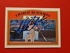 ⚾CHARLIE BLACKMON Signed 2021 Topps Heritage Baseball Card #305 COL Rockies AUTO - Picture 1 of 2