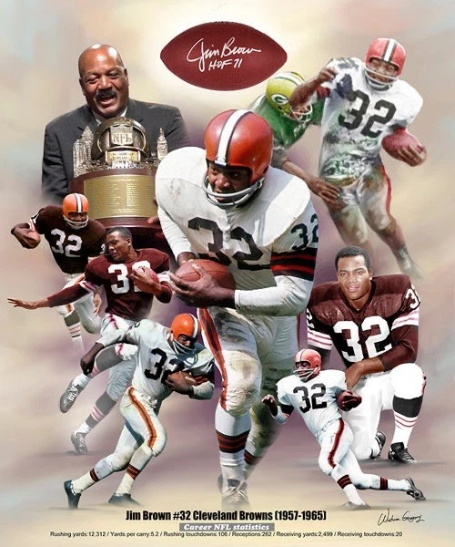 Letrero de metal Jim Brown de los Cleveland Browns 12x8 pulgadas recuerdos de fútbol americano de la NFL Foto 1 de 1