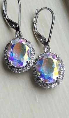 Topaz Mercury Sunset STERLING SILVER Earrings lever-back - Image 1 of 4
