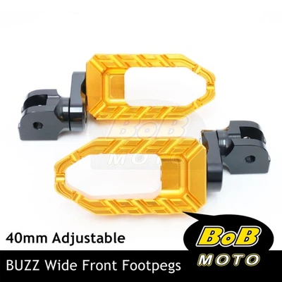 Estriberas anchas delanteras BUZZ 40 mm inferiores DORADAS para Ducati 848/R/EVO 08-13 12 11 10 09 Foto 1 de 4