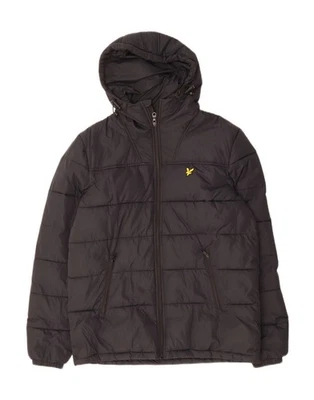Chaqueta acolchada con capucha LYLE & SCOTT para hombre Reino Unido 38 mediana negra nailon CO04 Foto 1 de 4