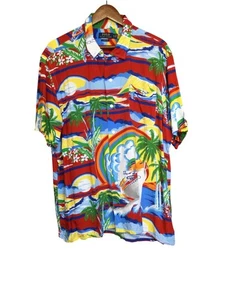 Polo Ralph Lauren Mens Hawaiian Shirt Tropical Print XXL Cruise Ship Rainbow - Picture 1 of 10
