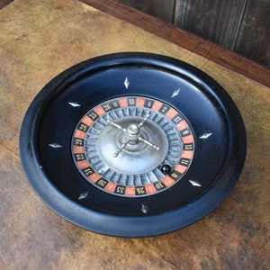 Antique Early 20th Century Hand Turned Ebonised Wood Games Roulette Wheel - Picture 1 of 9