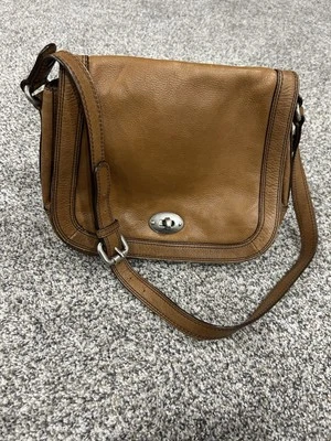 FOSSIL Chestnut Brown Leather MARLOW FLAP Shoulder Bag Satchel Messenger ZB5563 - Image 1 of 4