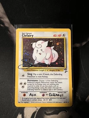 Autographed Clefairy 6/130 Base Set 2 Holo Rare Pokemon - Image 1 of 2