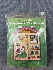 RARE Vintage BUCILLA CHRISTMAS NEEDLECRAFT #2834 Jeweled Panel Santa's Workshop - Bild 1 von 2