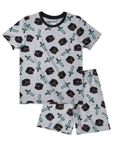 Pijama Minecraft pijama ropa de dormir Shorty manga corta gris - Imagen 1 de 3