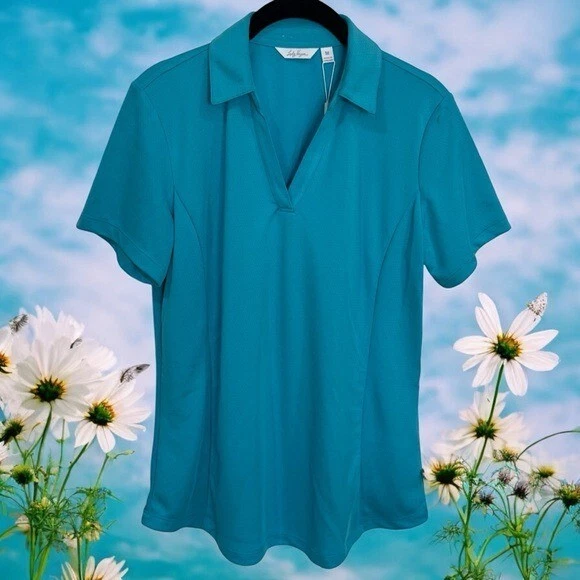 NUEVO Polo Pickleball Tenis Golf Dama Hagen Azul Brillante Ligero Talla M Foto 1 de 4