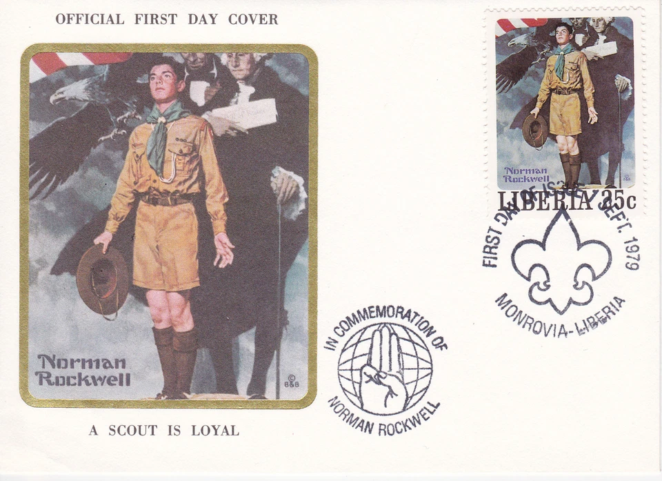 1979 LIBERIA SCOUTING / NORMAN ROCKWELL COMMEM.FDC COVER - A SCOUT IS LOYAL - Image 1 of 1