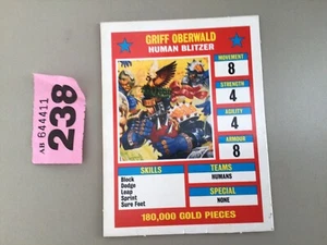 Blood Bowl spares - Star Player Card Griff Oberwald - Games Workshop. 1990's - Picture 1 of 1