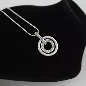 Swarovski Collare Pendente Cerchio Anni, 90 Vintage - Foto 1 di 5
