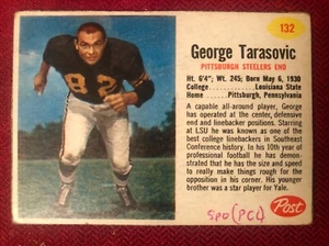 1962 Post Football #132 George Tarasovic, Pittsburgh Steelers - Picture 1 of 2