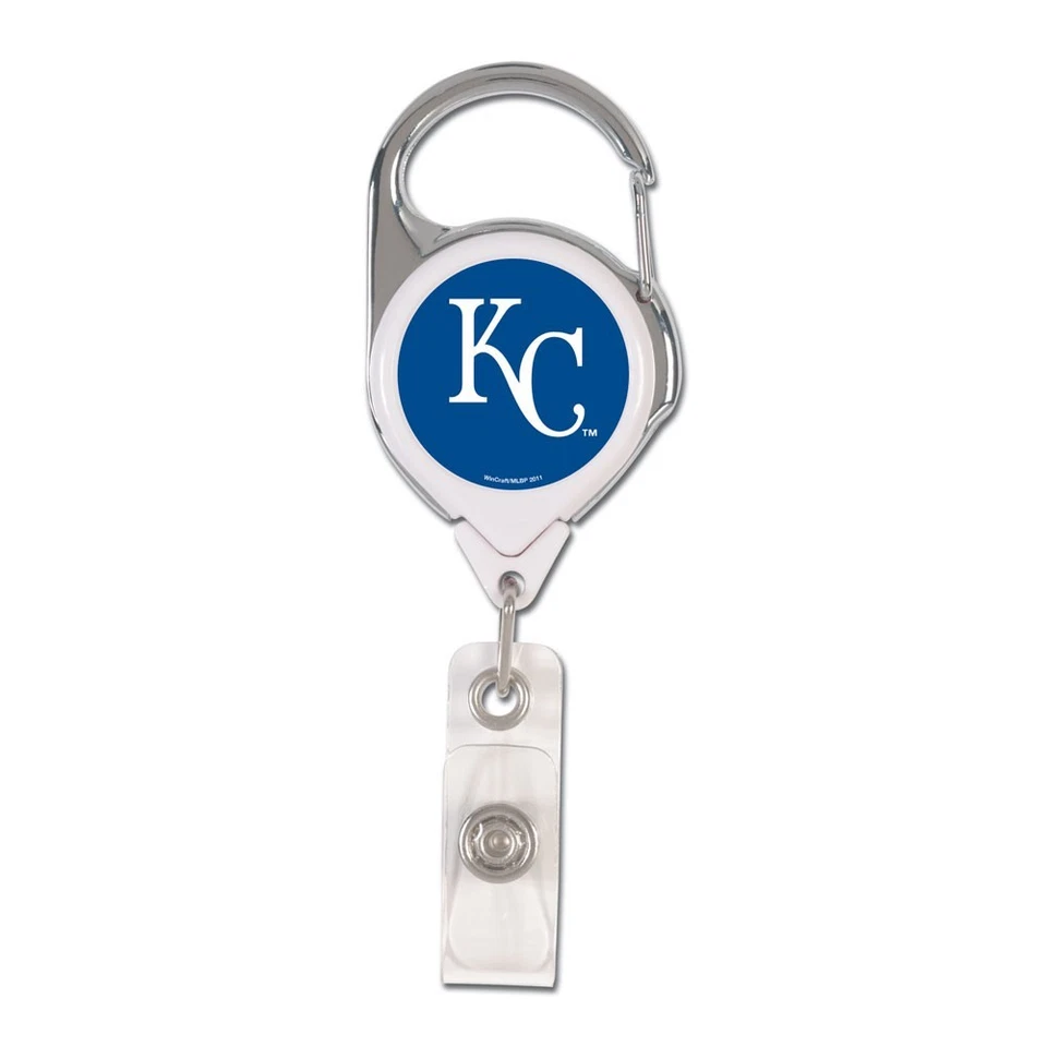 KANSAS CITY ROYALS PREMIUM METAL RETRACTABLE ID BADGE HOLDER KEY CHAIN WINCRAFT - Image 1 of 1