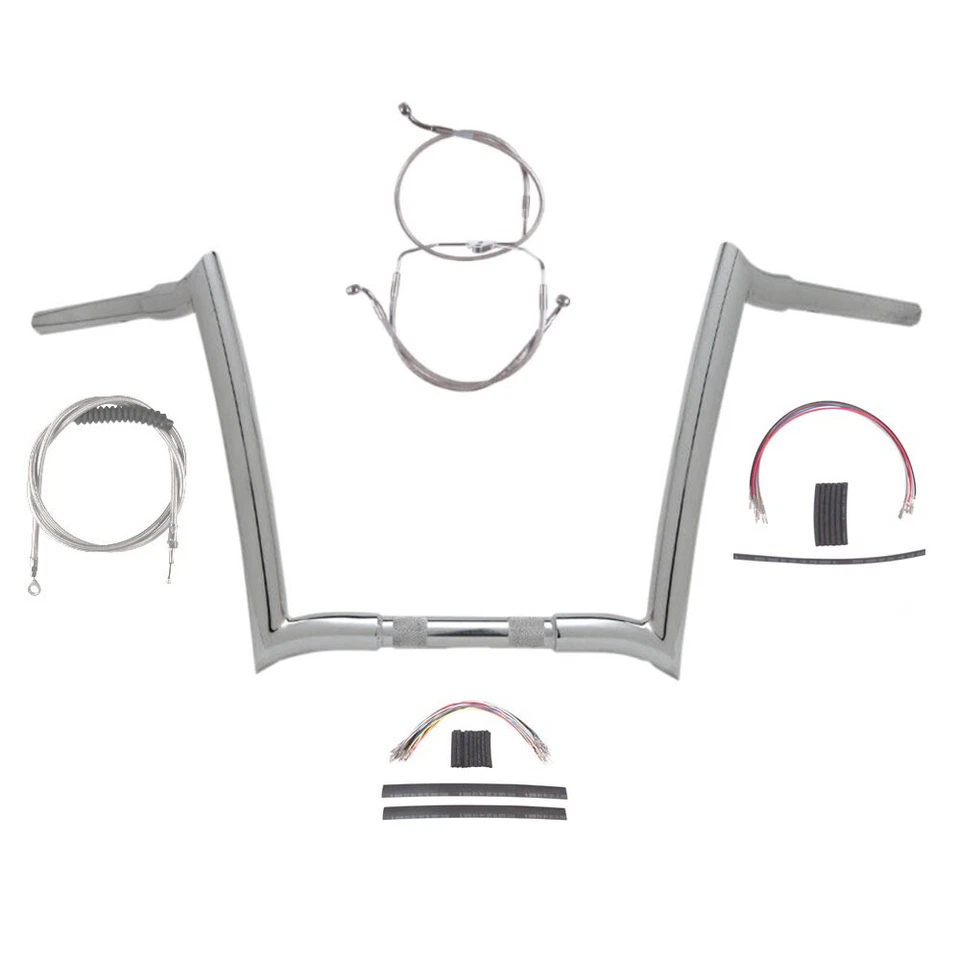 1 1 1/4 дюйма хромированный 12-дюймовый бар Paul Yaffe Monkey 2008-2013 Harley Road Glide King без АБС - Изображение 1 из 2