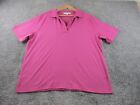 Black Pepper Womens Polo Top 16 Short Sleeve Button Up Collared Pink