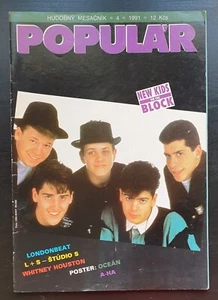NEW KIDS ON THE BLOCK COVER, A-HA POSTER , No. 4/1991, SLOVAK MAGAZINE POPULAR - Imagen 1 de 19