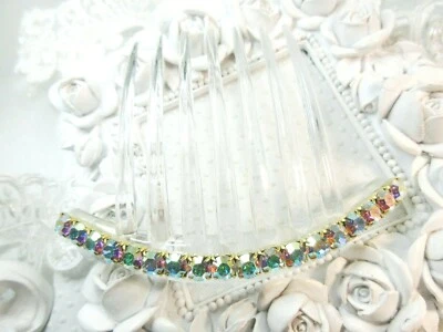 6 mm AB Clear Precosia Rhinestone crystal elements French Twist Hair Comb - Image 1 of 4