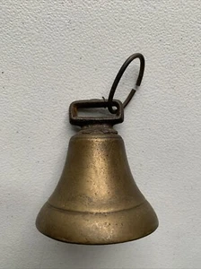 Old Brass Bell Rustic Farm Decorative Hanging Bell Vintage - Picture 1 of 11