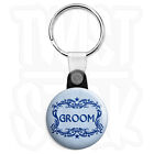 Groom - Wedding / Stag 25Mm Keyring Button Badge With Zip Pull Option