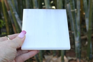 Selenite Charging Plate 4x4 XL Polished Square Cleanse & Charge Your Crystals - Picture 1 of 7