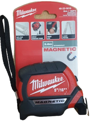 Milwaukee Genuine GEN III Compact Magnetic Tape Measure 5 m or 16 ft Metric - Image 1 of 4