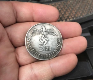 1934 DEUTSCHER FÜHRER 5 REICHSMARK Kriegsadler WWII GEDENKMÜNZE - LRG - Bild 1 von 4