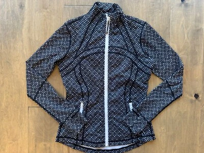 Jaqueta Lululemon Define Zíper Completo Malha Millie Preta Branca W4I01S Feminina Tamanho 8 - Imagem 1 de 4
