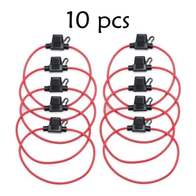 Pacote com 10 16 manômetros ATC/ATO mini lâmina suporte de fusível on-line 100% fio de cobre - Imagem 1 de 4