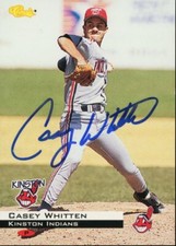 1994 Kinston Indians CASEY WHITTEN Signed Card autograph HAUBSTADT, IN