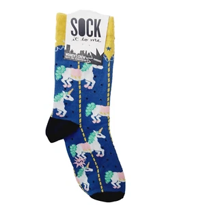 Sock It To Me Crew Women Boy Unicorn Carousel Horse Merry Go Round Horn NWT NEW - Picture 1 of 9
