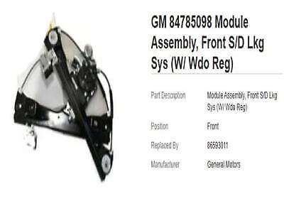 84244704 OEM GM Front LH Window Motor 2003-2016 GMC GMC Savana Chevy Express - Image 1 of 1