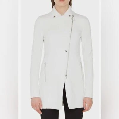 Chaqueta de motociclista Akris Punto larga blanca EE. UU. talla 12 IT 48 Foto 1 de 4