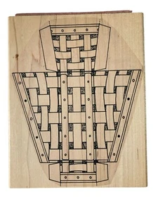 Large BASKET Rubber Stamp by Longaberger 2000 Build 3D Limited Edition - Picture 1 of 4