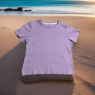 Isaac Mizrahi Live Essentials Pima Algodón Manga Corta Top Bolsillo T Med Lavanda Foto 1 de 4