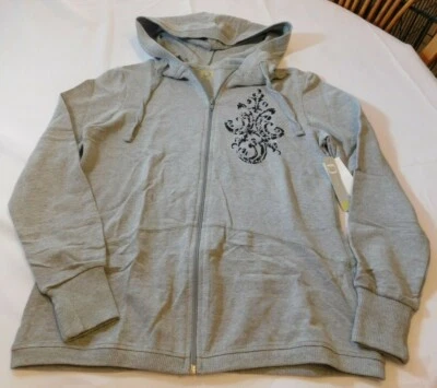 Chaqueta con Capucha D Fuda Para Mujer Damas Manga Larga Cremallera Gris Jaspeado S Pequeña Nueva con Etiquetas Foto 1 de 4