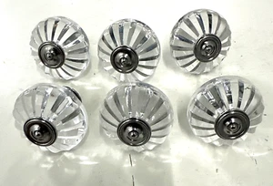 6 Acryl Kristall Schublade Schrank Zugknöpfe 1,75" breit x 1,25" hoch mit Schrauben - Bild 1 von 5