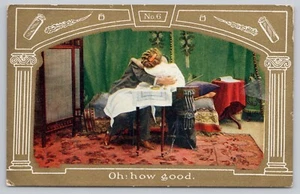 Postkarte Oh wie gut. Vintage Romantik. Paar küsst. - Bild 1 von 2