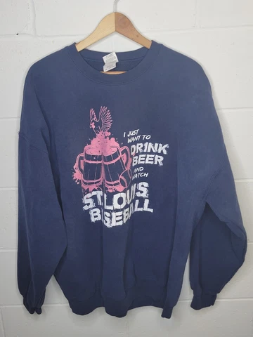St. Louis Baseball Sweater "I just want to drink beer and watch" Size 3XL Cover