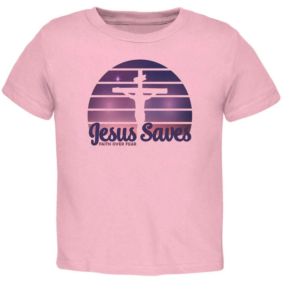 Camiseta Jesús salva la fe sobre el miedo crucifijo solar niño pequeño Foto 1 de 1