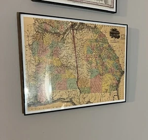 Antique 1822 Map Of Georgia + Alabama W/ Indian Territory Reproduction 8.5 X 11 - Picture 1 of 2
