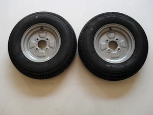 2 OFF 145/80 R10 4 PLY 4 STUD 4" PCD TRAILER WHEELS & TYRES NEW ITEMS - Picture 1 of 1