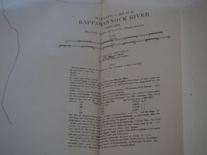 Antique Map "Nanzatio Reach, Rappahannock River, Results of the Current  SALE! - Picture 1 of 1