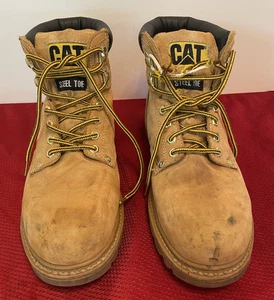 Herren Caterpillar Stahlkappe Größe US 10,5 M Arbeitsstiefel, Honig, gebraucht - Bild 1 von 11