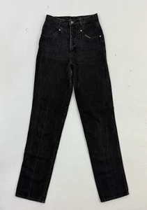 Pantalones de mezclilla vintage Rocky Mountain para mujer 26x35 negros descoloridos a pelo Western Rockies - Imagen 1 de 10