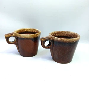 De colección Casco Cerámica Mango O (Juego de 2) Tazas de Café Taza Horno A Prueba de Goteo Marrón EE. UU. - Imagen 1 de 10