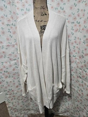 SONOMA, NOVO SUÉTER CARDIGÃ FEMININO MARFIM ALGODÃO FRENTE ABERTA BL, TAMANHO 5X - Imagem 1 de 4