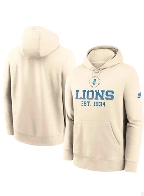 Толстовка с капюшоном мужская Nike размер XL NFL Detroit Lions | кремовая | перемотка назад - Изображение 1 из 4