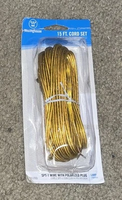 Westinghouse 7010300 - 15' SPT-1 Gold Cord Set - Image 1 of 3